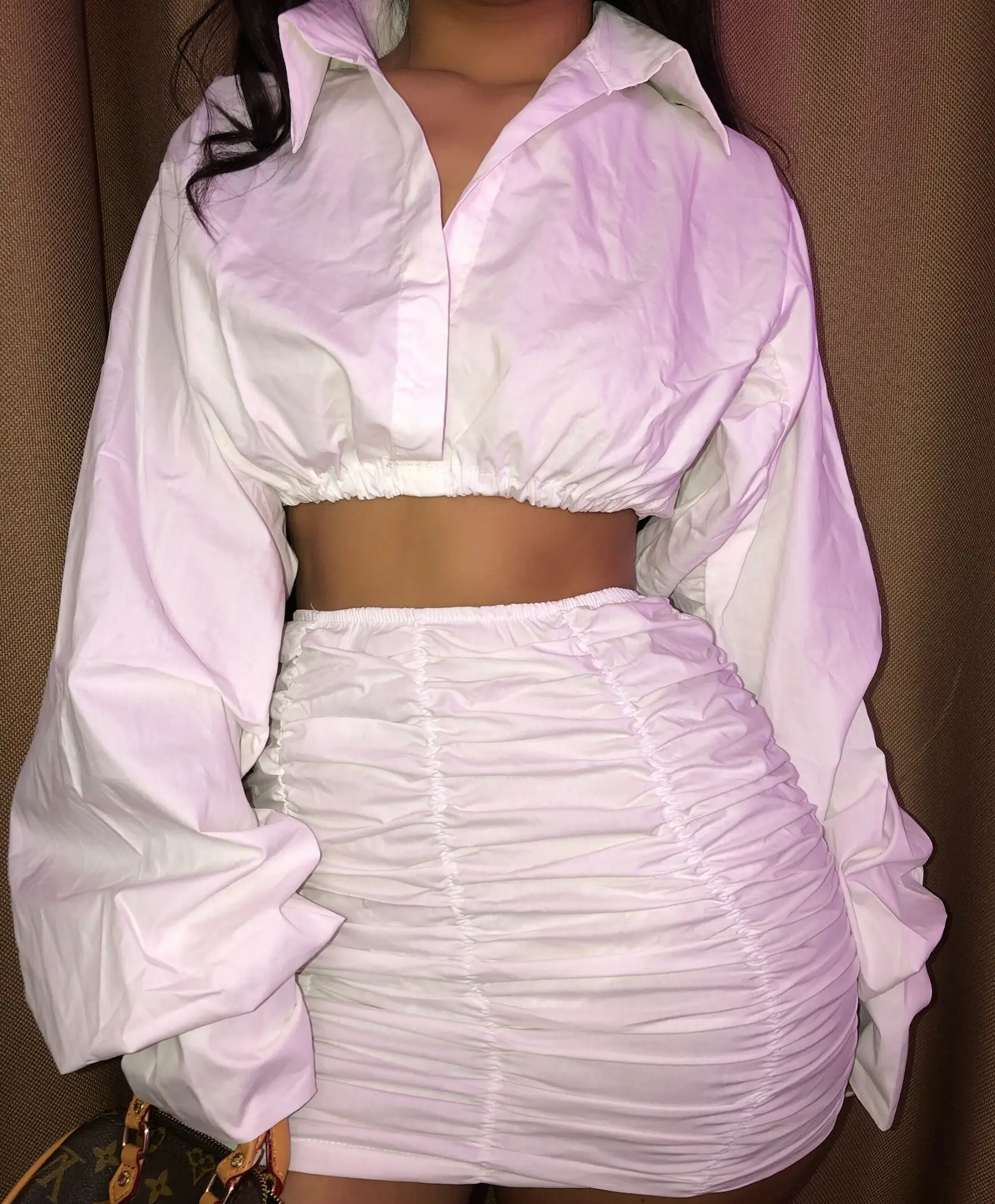 KGFIGU mujer de moda женские топы, блуза с длинным рукавом, Повседневная Блузка с отложным воротником, белая блузка, свитер с рюшами, женская одежда