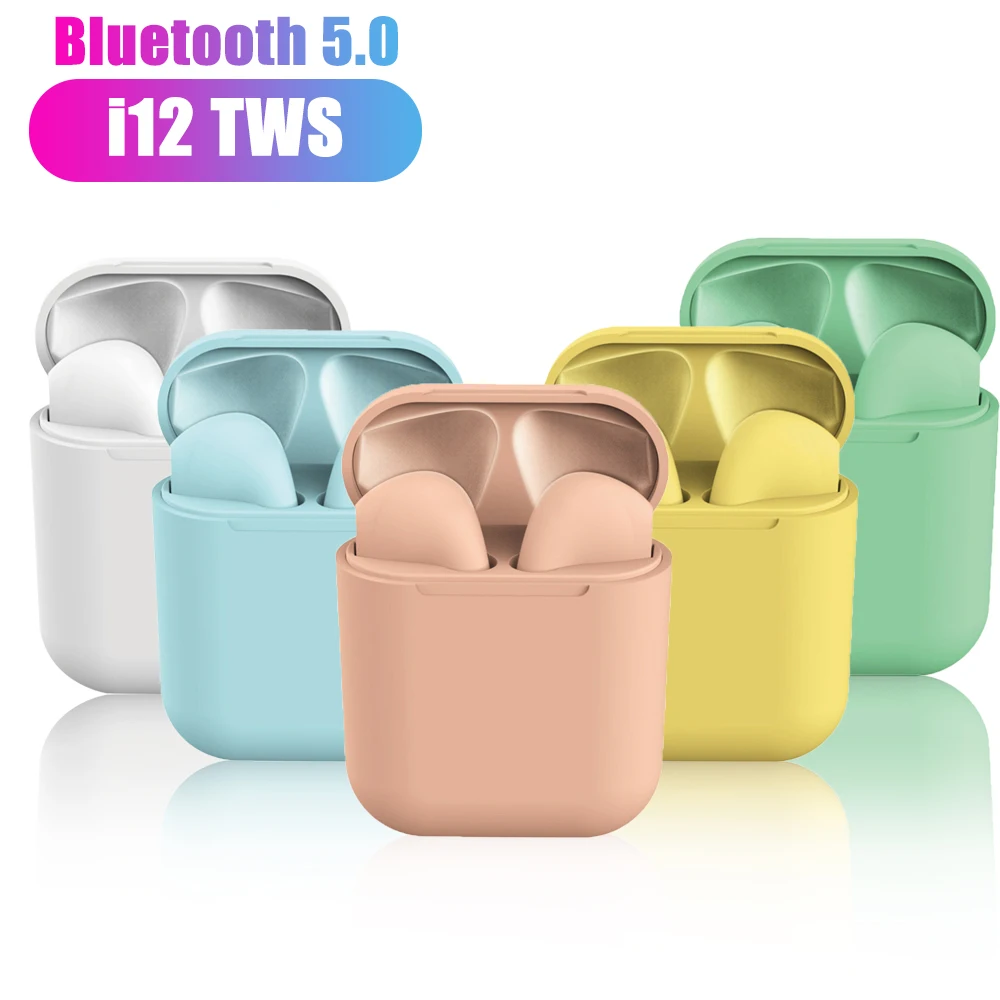 

i12 TWS wireless headphones bluetooth Macaroon 5.0 fone Touch control wireless bluetooth headphone Pop-up sport stereo headphone