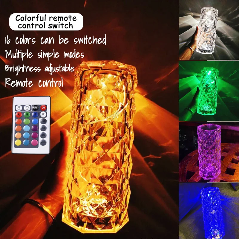 Handmade Custom Modern Luxury Rechargeable Crystal Bag Lamp