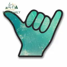 EARLFAMILY 13cm x 13cm for Shaka Surfer Hand Green Funny Car Stickers Bumper Trunk Truck Graphics Vinyl JDM Windows Accessories