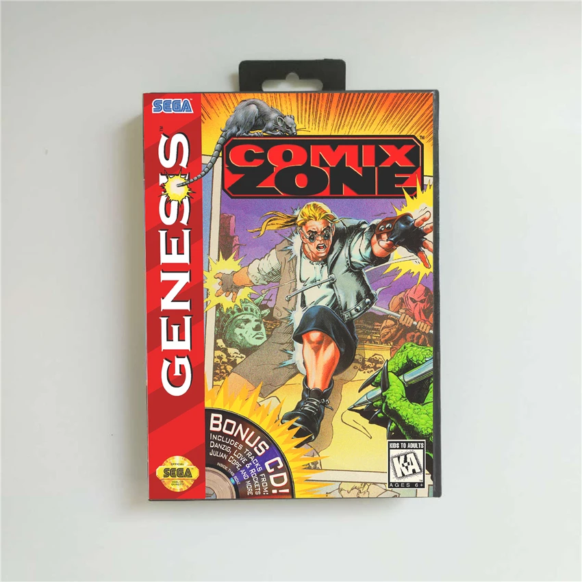 

Comix Zone - USA Cover With Retail Box 16 Bit MD Game Card for Sega Megadrive Genesis Video Game Console
