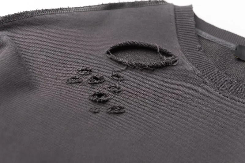 QoolXCWear мужские модные толстовки с дырками три цвета оверсайз Highstreet Sweatershirt INS пуловер толстовки для мужчин 2505