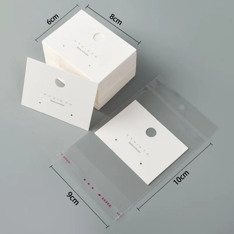 30pcs Earrings Paper Card for Bracelet Necklace Hairband Ear Studs DIY Jewelry Display Package Card Handmade 5x5/6x6/5x9/8x8cm