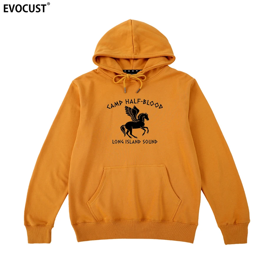 Caramel yellow Camp half blood Перси Джексон Лонг-Айленд звук Хэллоуин костюм для мужчин толстовки Кофты женщин унисекс чёсаный хлопок - Цвет: Caramel yellow