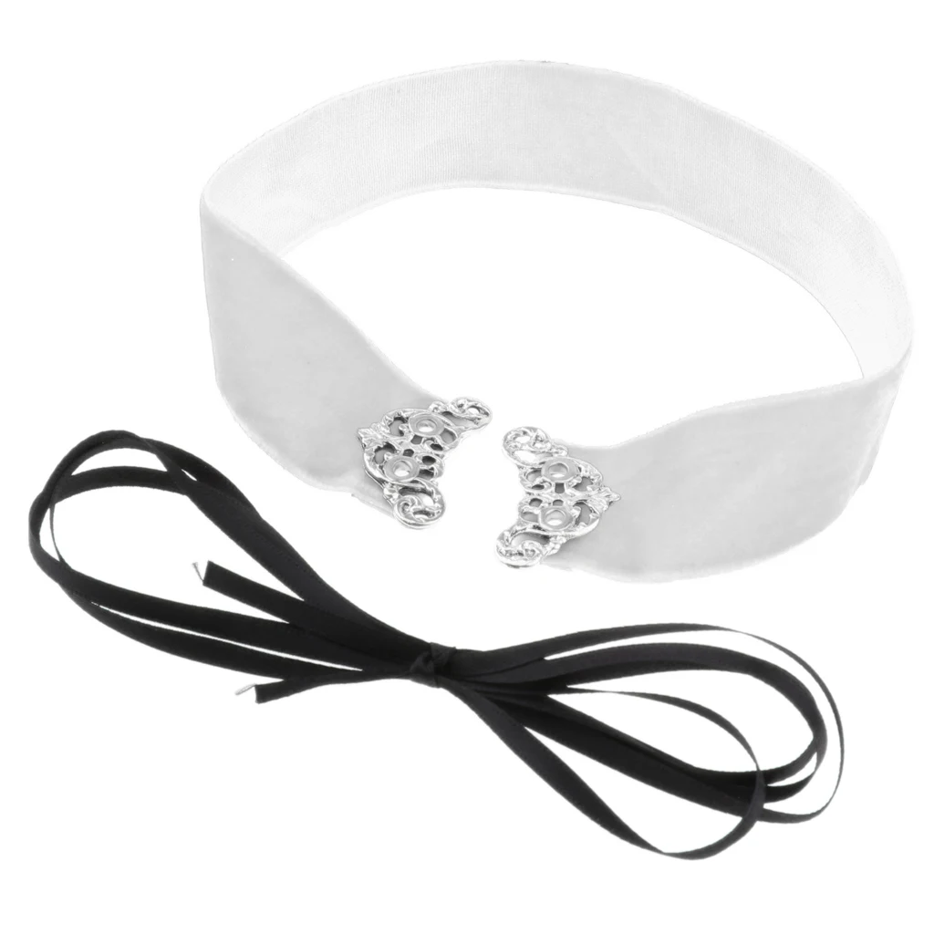 Wide Thick Punk Boho Summer Velvet Lace up Choker Necklaces Adjustable for Women Girls