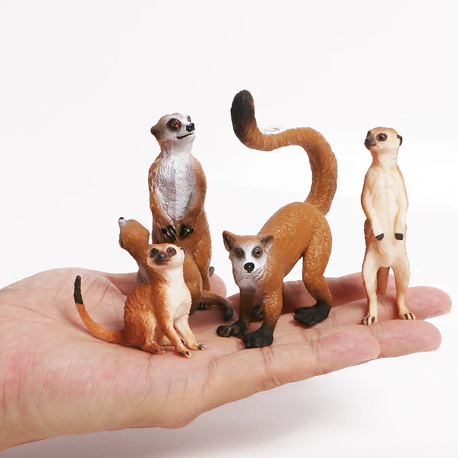 AM_ Simulation Meerkat Wild Animal Action Figure Desktop Ornament Kids Toy Cal 