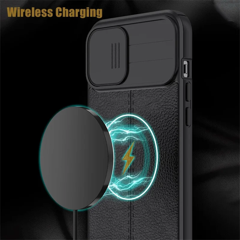 Luxury Litchi Leather Texture Case For iPhone 13 12 11 Pro Max Mini X XS XR 7 8 Plus SE 2 3 Slider Camera Lens Protection Cover iphone 12 pro max case