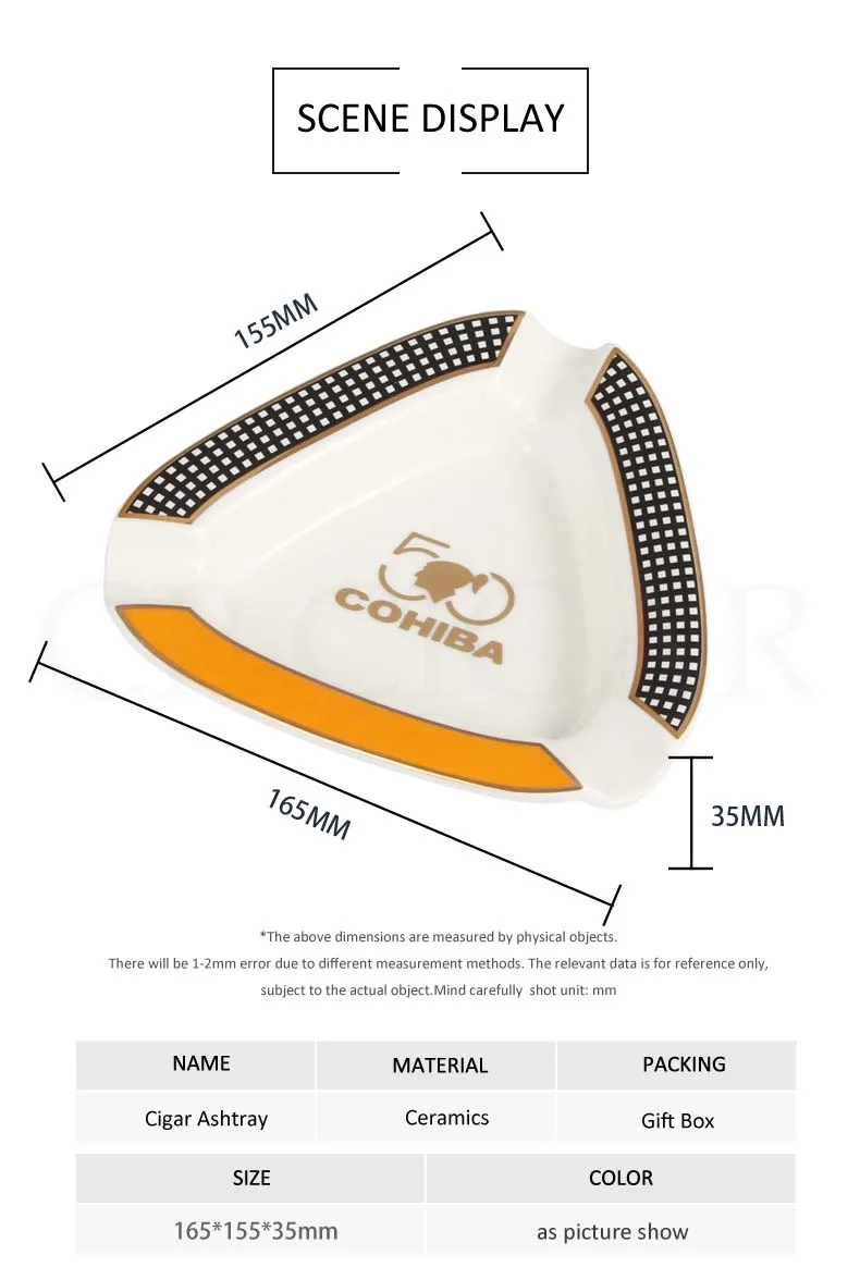 COHIBA большая пепельница уличная пепельница для сигарет портативный 3 Держатель для сигар подставка пепельница роскошный стол Cenicero gadгаты для сигар