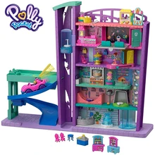 Polly Pocket мини куклы игрушки большой мир здание торговый центр аксессуары Мега торговый центр GFP89 коллекция детские игрушки с подъемником забавные