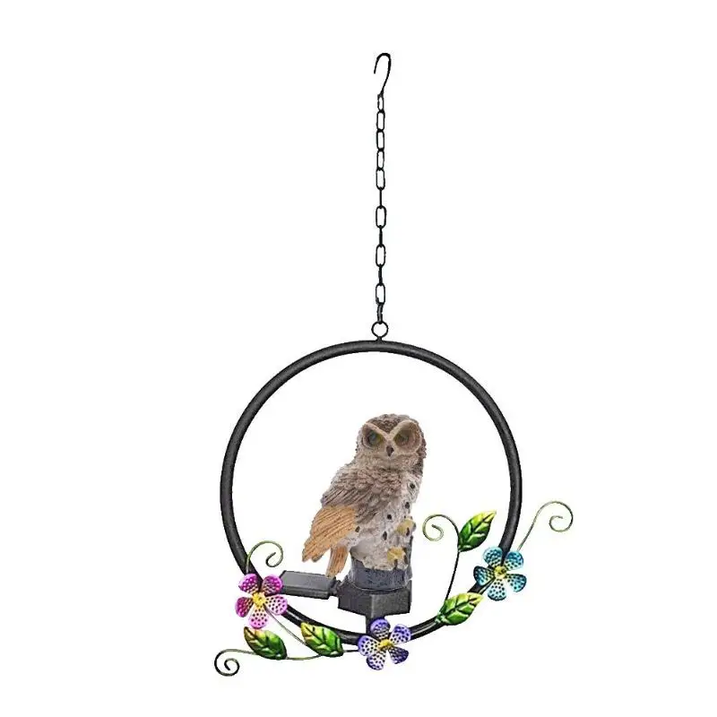 Owl Shape Solar Power Waterproof LED Night Light Parrot Solar Power Hanging Lamp Garden Light Support Dropshipping - Испускаемый цвет: B