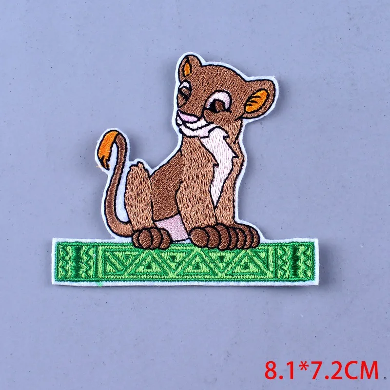 5P-PE4535CT Pulaqi Король Лев Симба аппликация нашивки мультфильм аниме кошка нашивка вышитая железная нашивка для Бейджи для одежды полоса Наклейка F - Цвет: 5P-PE4535CT