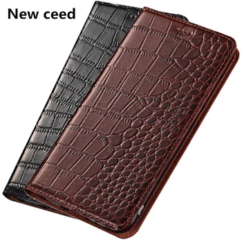 

Crocodile pattern genuine leathter magnetic phone case for OPPO A9 2020 case for OPPO A5 2020 flip case card holder funda coque