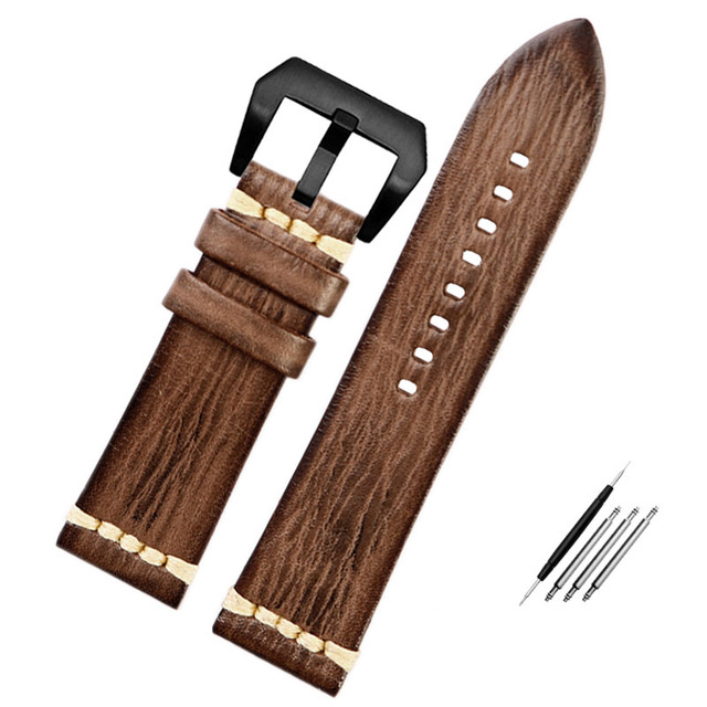 Handmade Vintage Genuine Leather Watchband Pa-ne-rai  T-u-dor 18mm 20mm 22mm 24mm Watch Band Wrist Bracelets Cowhide Straps