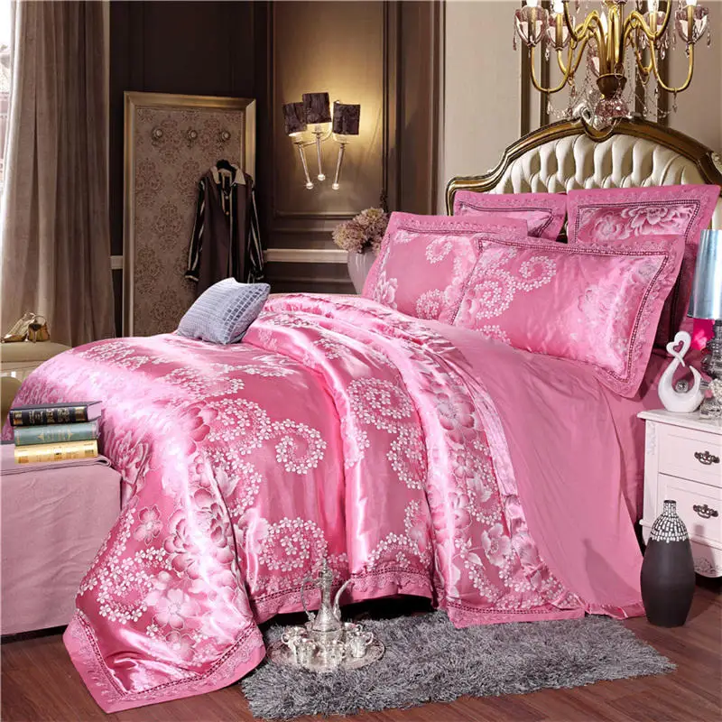 

60s Tencel Satin Four-piece Jacquard Beddings 2019 New Style AB Version of 100% Cotton Four-piece Suit Bedding Article Brocade J