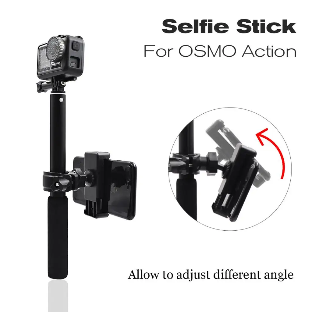 Telescoping Selfie Stick For DJI OSMO Sports Action Camera Cam And Cell Phone Holder Bike Handlebar Mount Selfie Stick