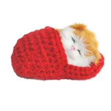 Реалистичные подарки на день рождения Симпатичные Моделирование звук мини ребенок плюшевые куклы мягкие тапочки игрушки кошка