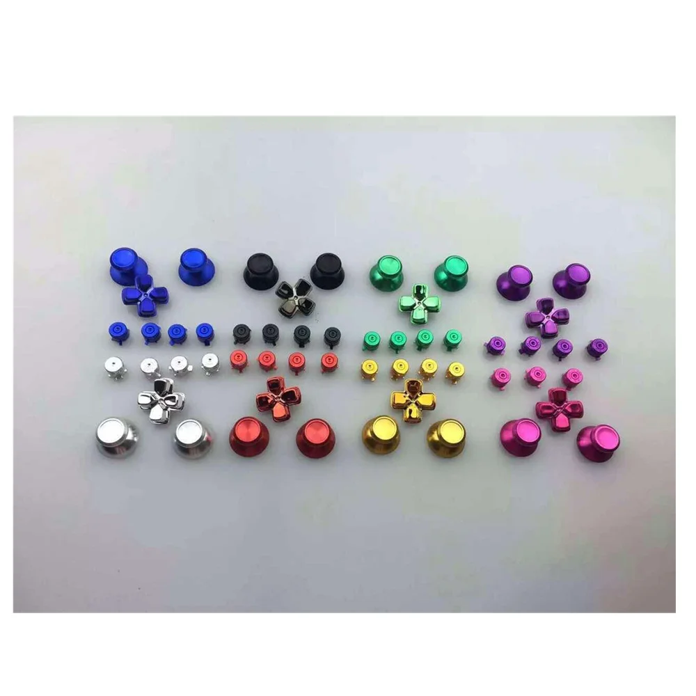 1Set Metallo Joystick Analogico Thumbstick Grip Tappi + Dpad Action D-Pad Bottoni Per Sony Playstation 4 Ps4 Ds4 Gamepad Controller