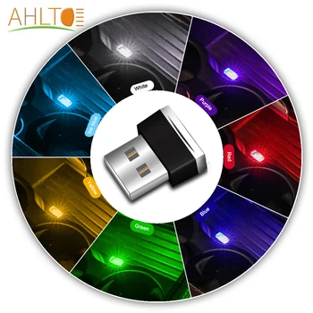 

1X Car USB LED Atmosphere Lights Decorative Lamp Emergency Lighting Universal PC Portable Plug and Play Pink/Red/Blue/White