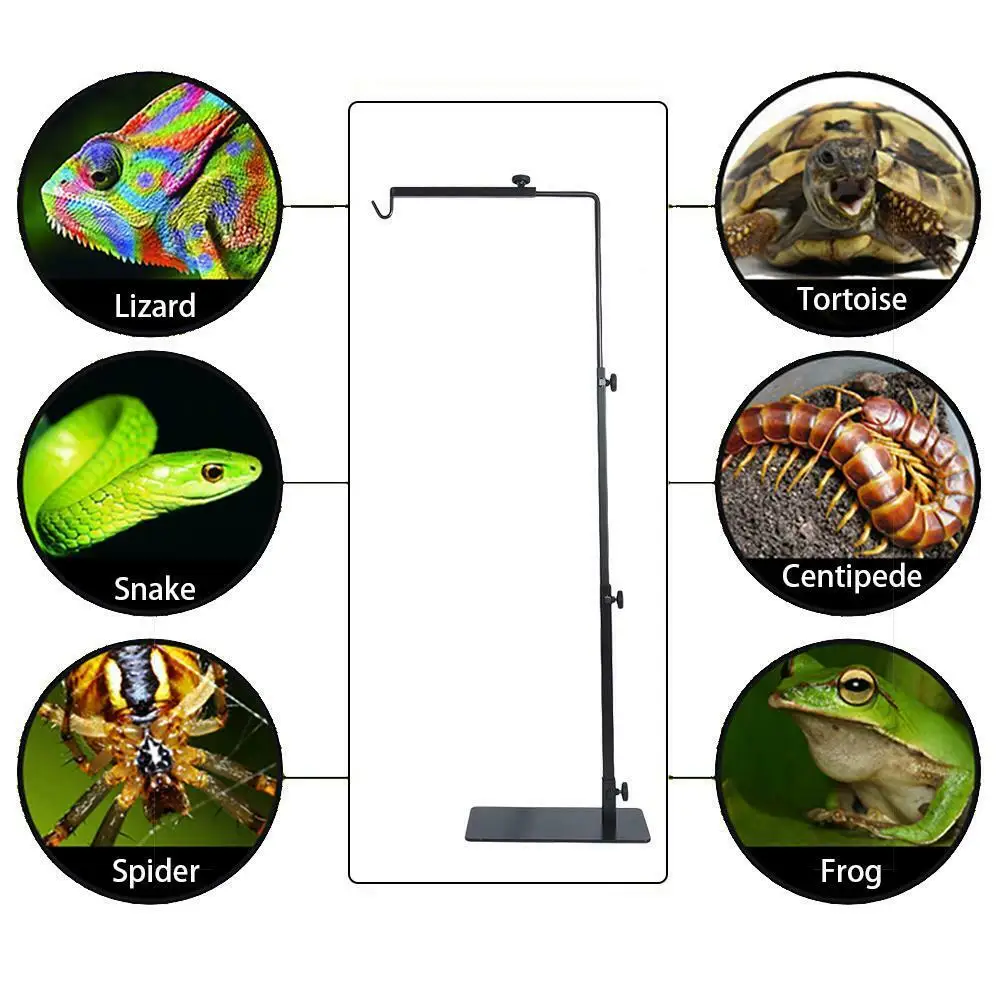Hot Reptile Lamp Stand Heating Lamp Holder Adjustable Telescopic Metal Light Hanger Holder PLD