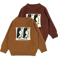 От 1 до 5 лет, детский осенне-зимний свитер, детский вязаный свитер с рисунком, топы для мальчиков и девочек, одежда для младенцев