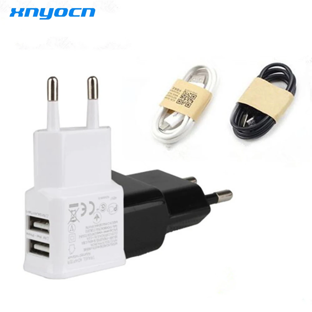 Оригинальное двойное Сетевое зарядное устройство USB с европейской вилкой 2 А