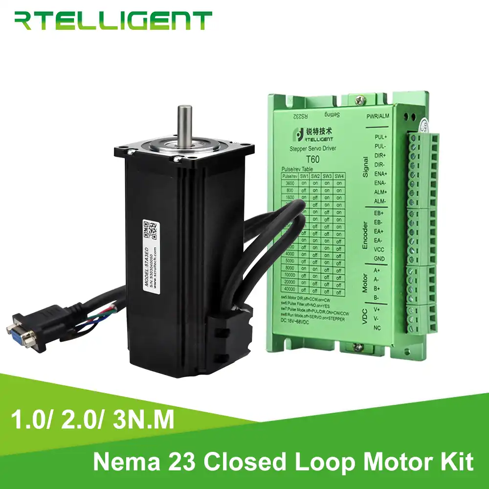 Rtelligent Nema 23 57A2EC 2.0N.M 4.0A 2 Phase Hybird CNC Closed Loop Stepper Motor Easy Servo