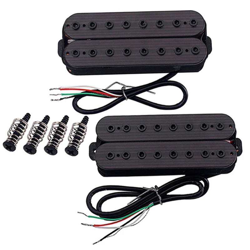 ELOS-2PCS 8 строк Шея гитарный звукосниматель хамбакер 18/20K для езды на велосипеде Сталь гитары
