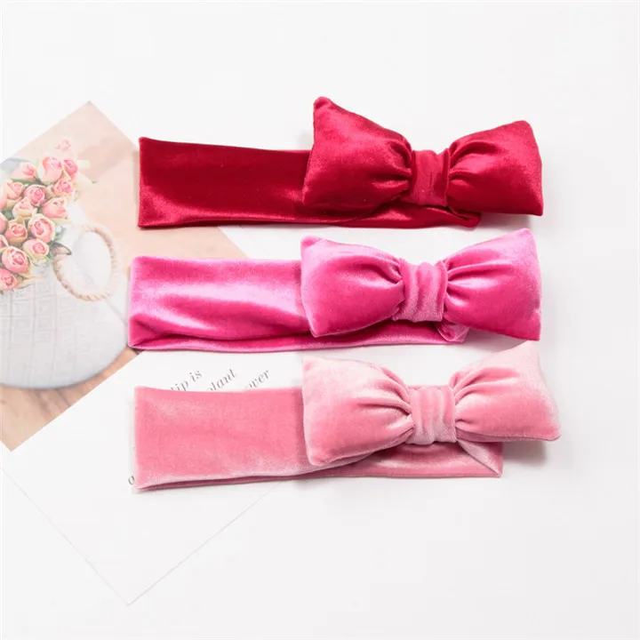 8   Baby Elastic Hairband Velvet Cotton Women Headband Solid Color Children Hair Band Headwear For Party Supplies ​​Gift To The Guests