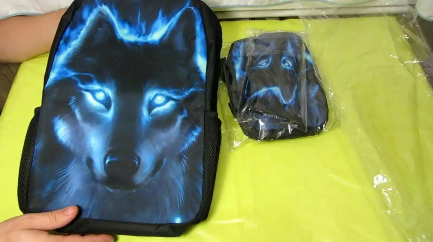 THIKIN Cool Moon Wolf Printed Men/Women Backpack Teenager Boys Girls Book Bag Pencil Case School Children Gifts Mochila Escolar