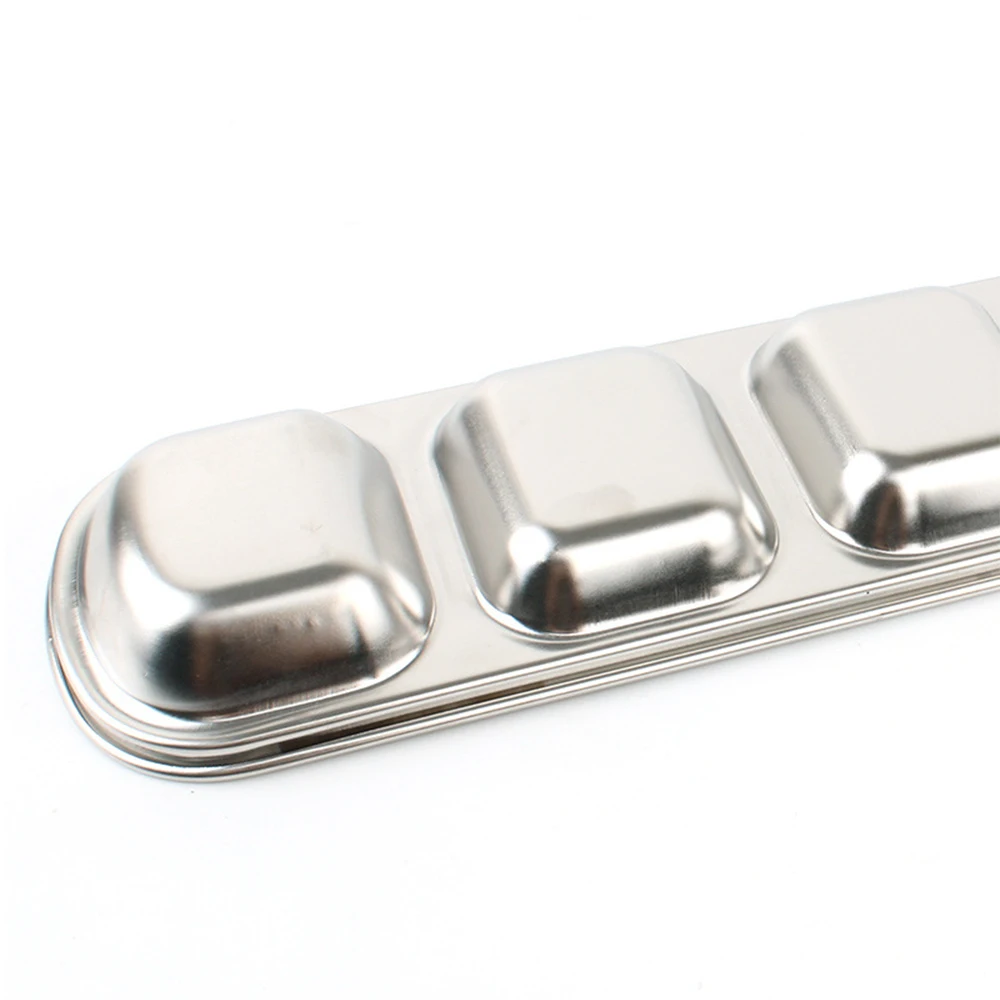 Outdoor barbecue dipping dish Stainless steel multi- style flavor plate BBQ sauce seasoning tray Oil and vinegar dish 1/2/3/4