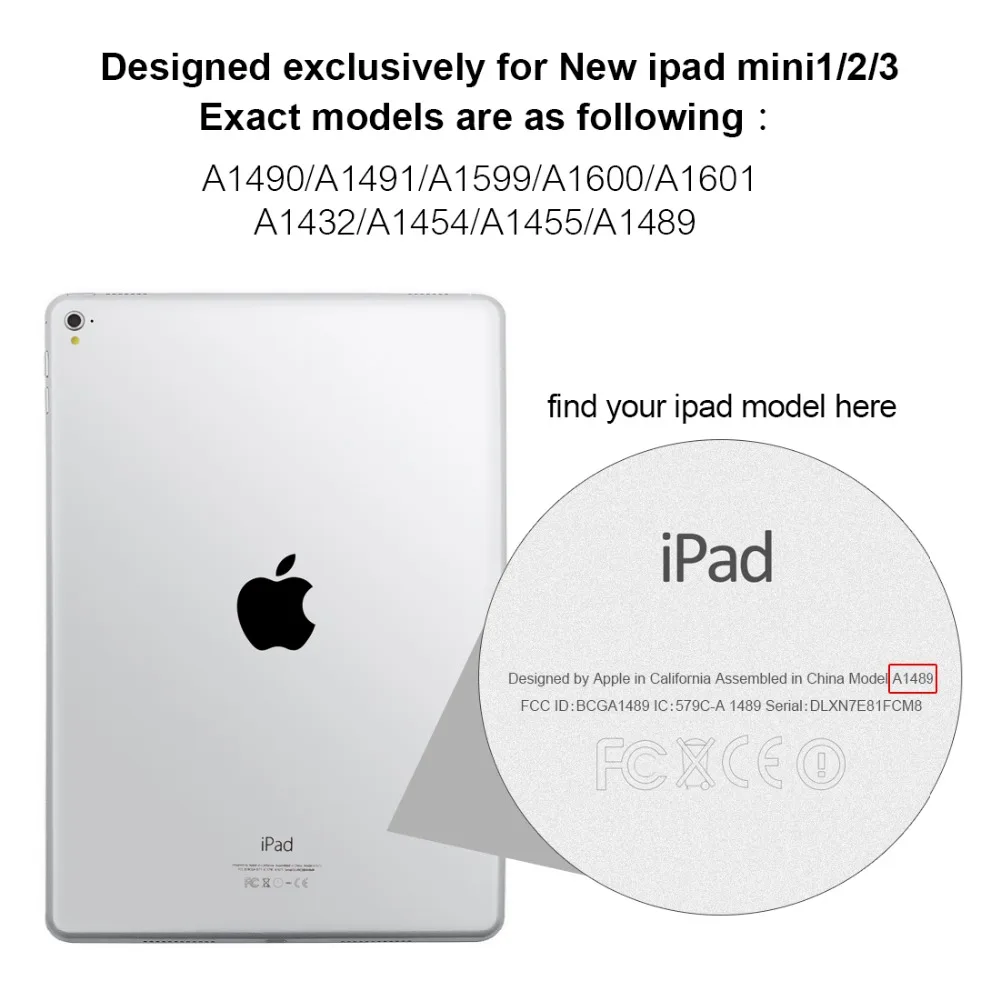 Вращающийся на 360 градусов чехол подставка для ipad Mini1 / Mini2 Mini3 откидной Чехол