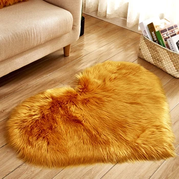 

Modern plush love rug living room hotel artificial fur rug children's room long plush rug bedroom furry area carpet cushions