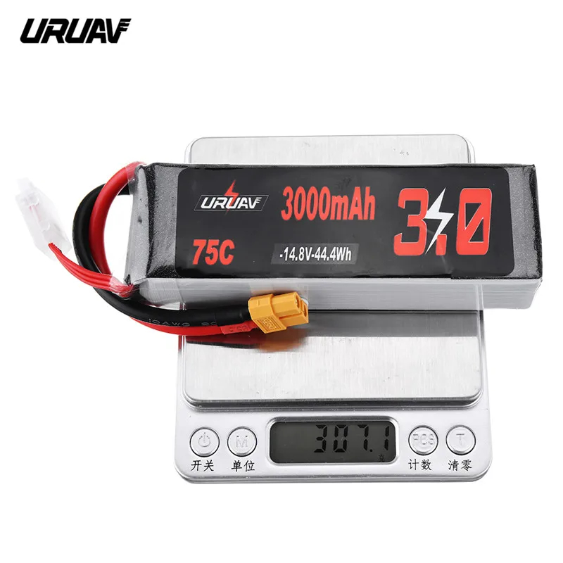 Высокое качество URUAV 14,8 V 3000mAh 75C 4S Lipo батарея XT60 Разъем для RC гоночного дрона квадрокоптера запасные части Аксессуары
