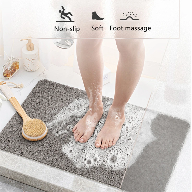 Alfombrilla antideslizante para baño, Alfombra de ducha impermeable a  prueba de moho, masaje suave para el Hogar, baño, cocina, PVC, lavable, de  secado rápido - AliExpress