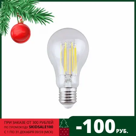 Светодиодная лампа Ecola classic Premium 13 0W E27 4000K 360° filament прозр. нитевидная 120x65 мм | Лампы и