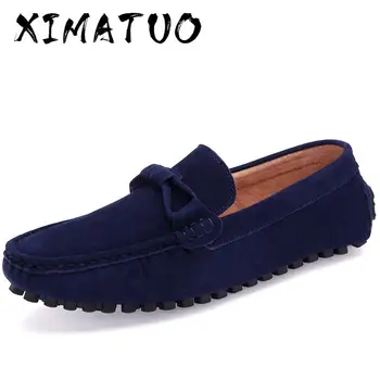 

Big Size Comfortable Flock Men Shoes Casual Flats Full Grain Leather Shoes Anti Slip Mens Shoes size 46