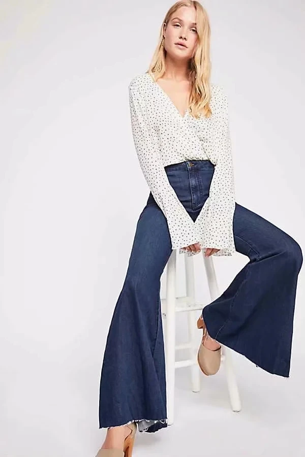 Withered fashion blogger design vintage flare jeans woman high waist jeans high stretch skinny burrs boyfriend jeans for women