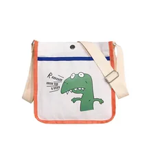 KANDRA динозавры Холщовая Сумка Белая мультяшная картина Студенческая Холщовая Сумка на плечо складная сумка для покупок женская сумка