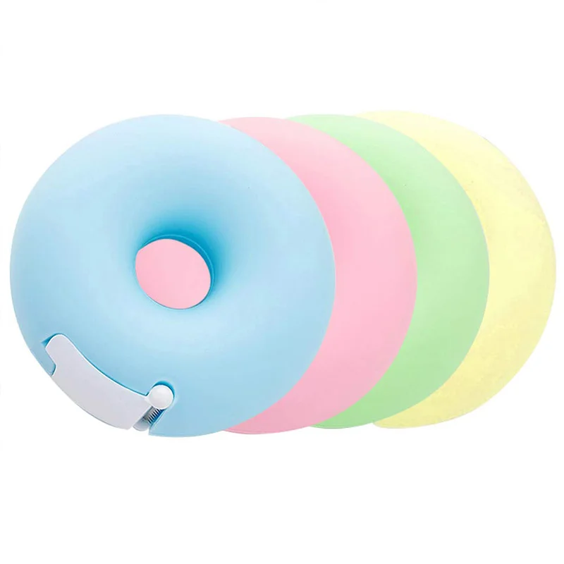 

Plastic Portable Tape Dispenser Creative Cartoon Colorful Roll Tape Organizer Mixed Color (4PCS Donut)