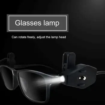

360 Degree Rotation Glasses Clip Lamp Outdoor Fishing Mini LED Torch Light Clip