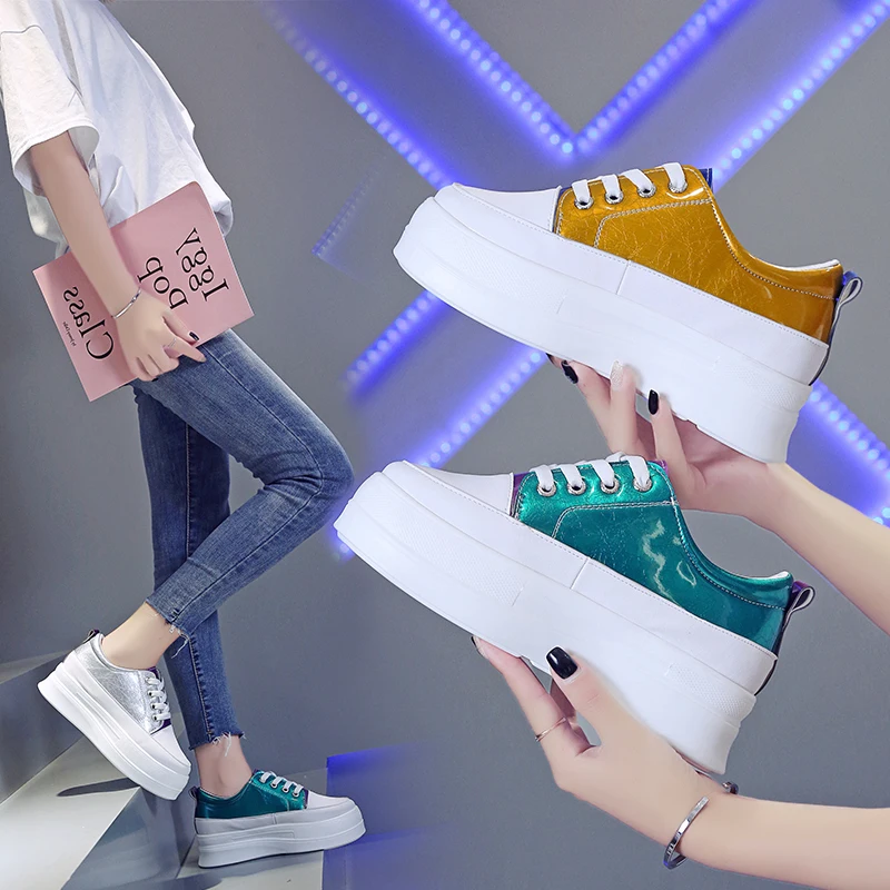 

Shoes Woman 2019 Women's Sneakers Modis Flats Round Toe Clogs Platform All-Match Autumn New Sports Small Cute Casual Nurse