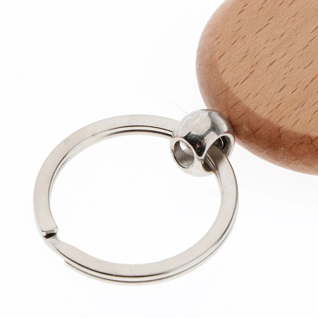 5 Blank Wooden Key Chain Diy Wood Keychain Rings Key Tags Jewelry Findings Craft
