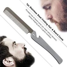 Нержавеющая сталь волос борода гребень Профессиональный туалетный усы металлическая расческа Антистатическая щетка для волос на лице