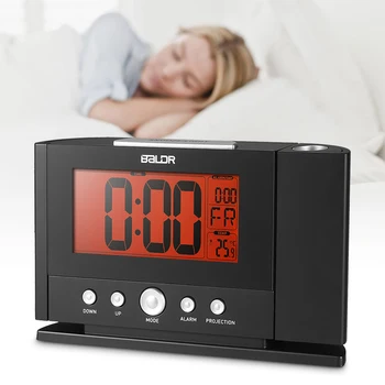 

Hot Projection Alarm Clock Wall Ceiling Display Weekday Temperature Orange Backlight Clocks Modern Time Watch Electronic Table C