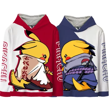 

Anime Pikachu hoodie cosplay Uzumaki Naruto hooded winter polyester men women coat