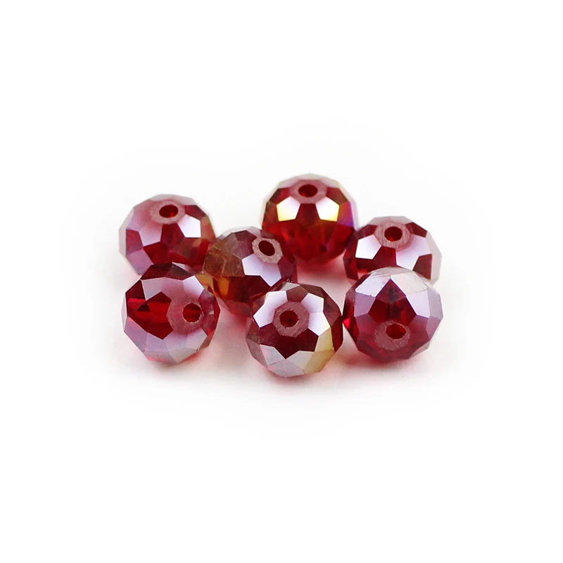 HGKLBB бусины с австрийскими кристаллами Rondelle, 10 мм, 20 шт, Круглые граненые стеклянные шарики, свободные бусины, ювелирные изделия для изготовления браслетов своими руками - Цвет: Dark Red