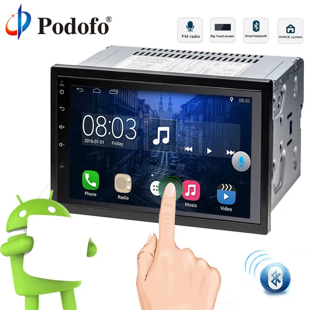 

Podofo 2 Din car radio Android 7" GPS Navigation Car Multimedia Player 2din Car Audio stereo Bluetooth Backup Camera For Nissan