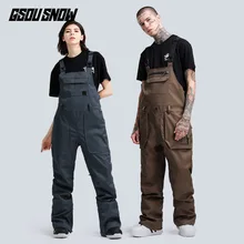 GSOU SNOW Snowboard bib pants пара зимних водонепроницаемых ветрозащитных дышащих лыжных штанов спортивные брюки для сноубординга для мужчин и женщин