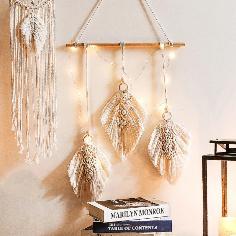 

Boho Style Decorative Cotton Woven Macrame Wall Hanging Tapestry For Bedroom Living Room Nursery Home Tapestries Decorations