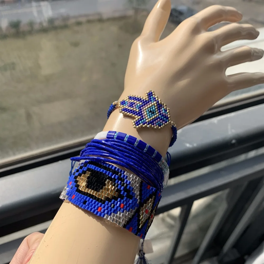 SHINUSBOHO2019 Модный женский браслет со злом Миюки глаз, мужской гламурный счастливый ювелирный синий браслет, мульти-билеклик, erkek